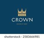 Geometric Crown Logo Design. Vintage Royal King