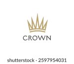 Geometric Crown Logo Design. Vintage Royal King