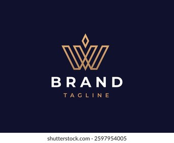 Geometric Crown Logo Design. Vintage Royal King's Crown.