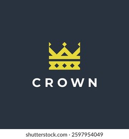 Geometric Crown Logo Design. Vintage Royal King's Crown.