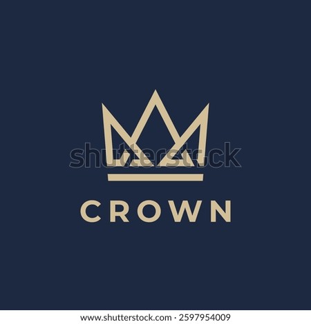 Geometric Crown Logo Design. Vintage Royal King's Crown.