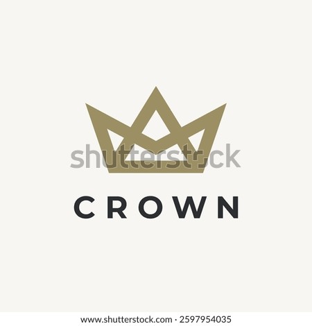 Geometric Crown Logo Design. Vintage Royal King's Crown.