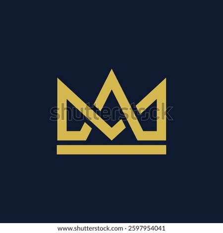 Geometric Crown Logo Design. Vintage Royal King's Crown.