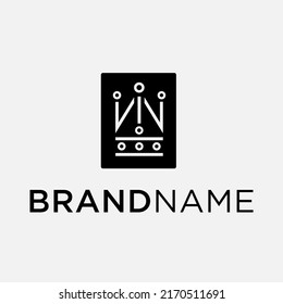 Geometric crown set. Crown thin line icons. King Queen concept symbol Logotype concept icon