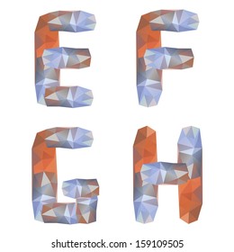 Geometric crystal alphabet. Letters E, F, G, H