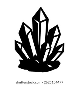Silueta geométrica de racimo de cristal. Vector: Ideal para usar como tatuaje, ícono, Diseño gráfico de Web y conceptos de infografía".