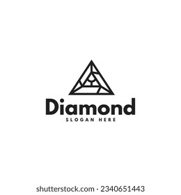 diseño del logotipo de diamante de cristal geométrico ilustración vectorial para empresas y empresas con arte de línea elegante y estilos modernos.