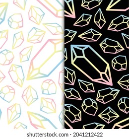 Geometric crystal diamond, polygonal object, gemstone and jewellery rocks Free vector
