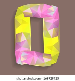 Geometric crystal font. Digit 0