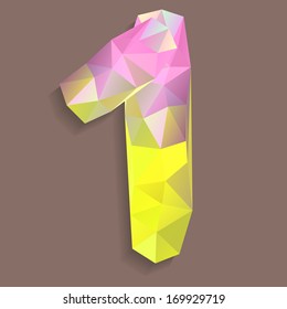 Geometric crystal font. Digit 1