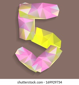 Geometric crystal font. Digit 5