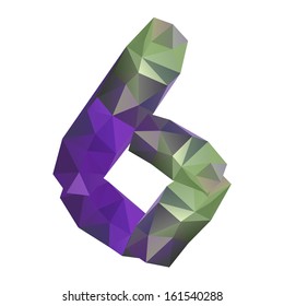 Geometric crystal font. Digit 6