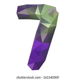 Geometric crystal font. Digit 7