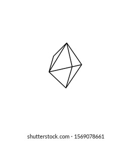 Geometric crystal logotype, icon, vector illustration