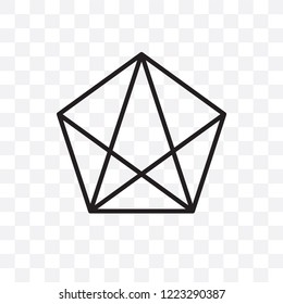 geometric crystal vector linear icon isolated on transparent background, geometric crystal transparency concept can be used for web and mobile