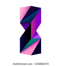Geometric crystals abstraction object with gradient. Volume illusion. Vector illustration.