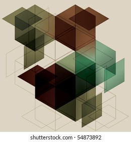 Geometric Cube Background. Eps10 with transparency