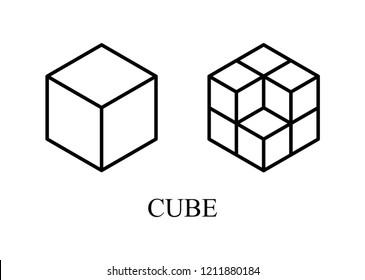 Geometric cube icon on white background for your design works both publications and web site.impossible.square.logo design