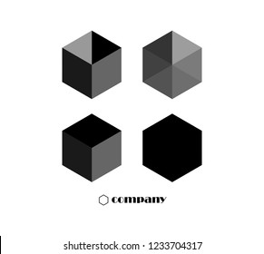 Geometric cube icon on white background for your design works both publications and web site.impossible.square