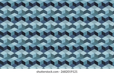 Padrão de cubo geométrico em tons de fundo abstrato azul