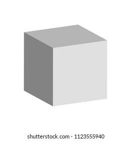 geometric cube in perspective on a white background