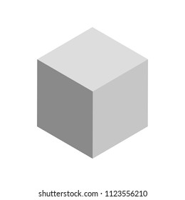 geometric cube in perspective on a white background