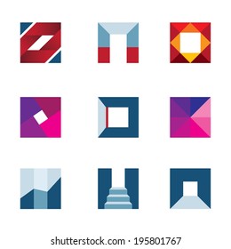 Geometric cube polygons creating walking to success professional icon