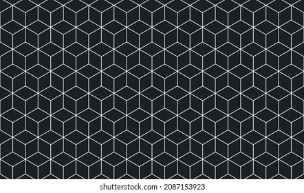 geometric cube seamless pattern black and white wide background minimalist concept ready for your backdrop wallpaper design template