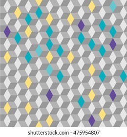 geometric cube seamless pattern.Fashion graphic design.Vector illustration. Background design.Optical illusion 3D Modern stylish abstract texture. Template for print, textile, wrapping and decoration