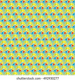 geometric cube seamless pattern.Fashion graphic design.Vector illustration. Background design. Modern stylish abstract texture. Template for print, textile, wrapping and decoration
