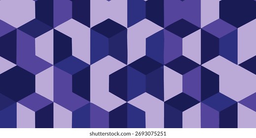 Patrón Abstractas de cubos geométricos en tonos de púrpura y blanco