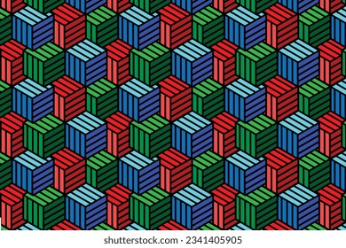 geometric cubes pattern - polysexual design