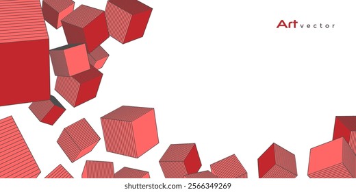 Geometric cubes and squares. Abstract background from geometric shapes. Vector illustration.