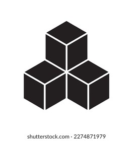 geometric cubes,cube structure icon vector isolated on background