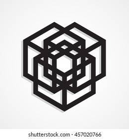 geometric cubic symbol / vector illustration