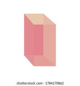 geometric Cuboid shape icon over white background, flat style, vector illustration
