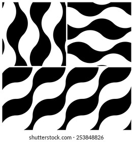 Geometric curve line pattern . monochrome vector background