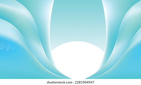 Geometric Curve Shapes On Abstract Pastel Background