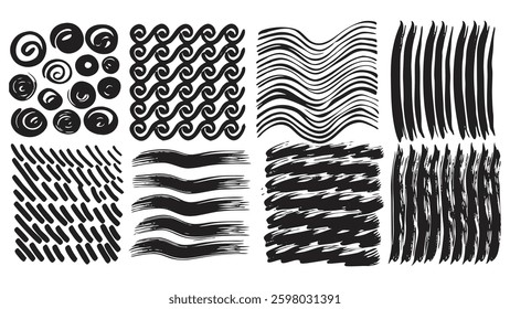 Geometric and Curved Brush Stroke Patterns