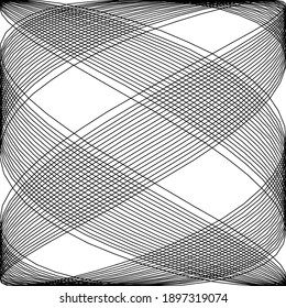 Geometric curved, intersecting lines abstract grid, mesh pattern, background. Abstract bulge effect