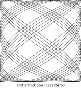 Geometric curved, intersecting lines abstract grid, mesh pattern, background. Abstract bulge effect