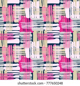 Geometric curved lines graffiti seamless hand craft expressive ink hipster pattern.Funky style texture,poster with doodles for textile,wrapping,greeting card, poster, textiles or t-shirt print design
