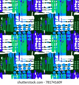 Geometric curved lines graffiti seamless hand craft expressive ink hipster pattern.Grunge urban dynamic expressive bright painting.Print for textile,apparel, wrapping paper.