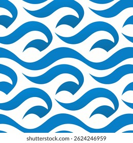 Geometric curvy waves vector. A seamless geometric curvy waves vector pattern perfect for backgrounds.