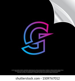 geometric cut off letter G logo. simple design. vector icon illustration