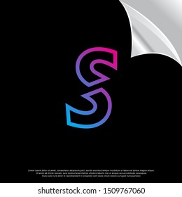 geometric cut off letter S logo. simple design. vector icon illustration
