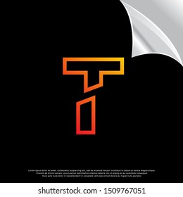 geometric cut off letter T logo. simple design. vector icon illustration