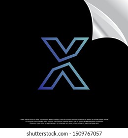 geometric cut off letter X logo. simple design. vector icon illustration