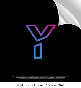 geometric cut off letter Y logo. simple design. vector icon illustration