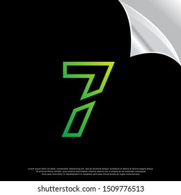 geometric cut off number seven logo. simple design. vector icon illustration